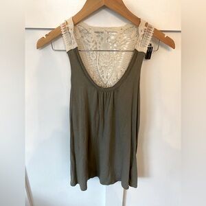 Banana Republic tank with lace detail on back (Olive, size Small)